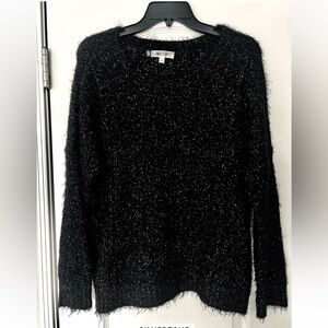 Jennifer Lopez Black Cozy Crew Neck Sweater